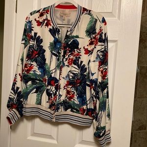 Philosophy mixed media zippered blazer